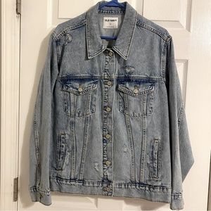 Distressed Denim Jacket Like New